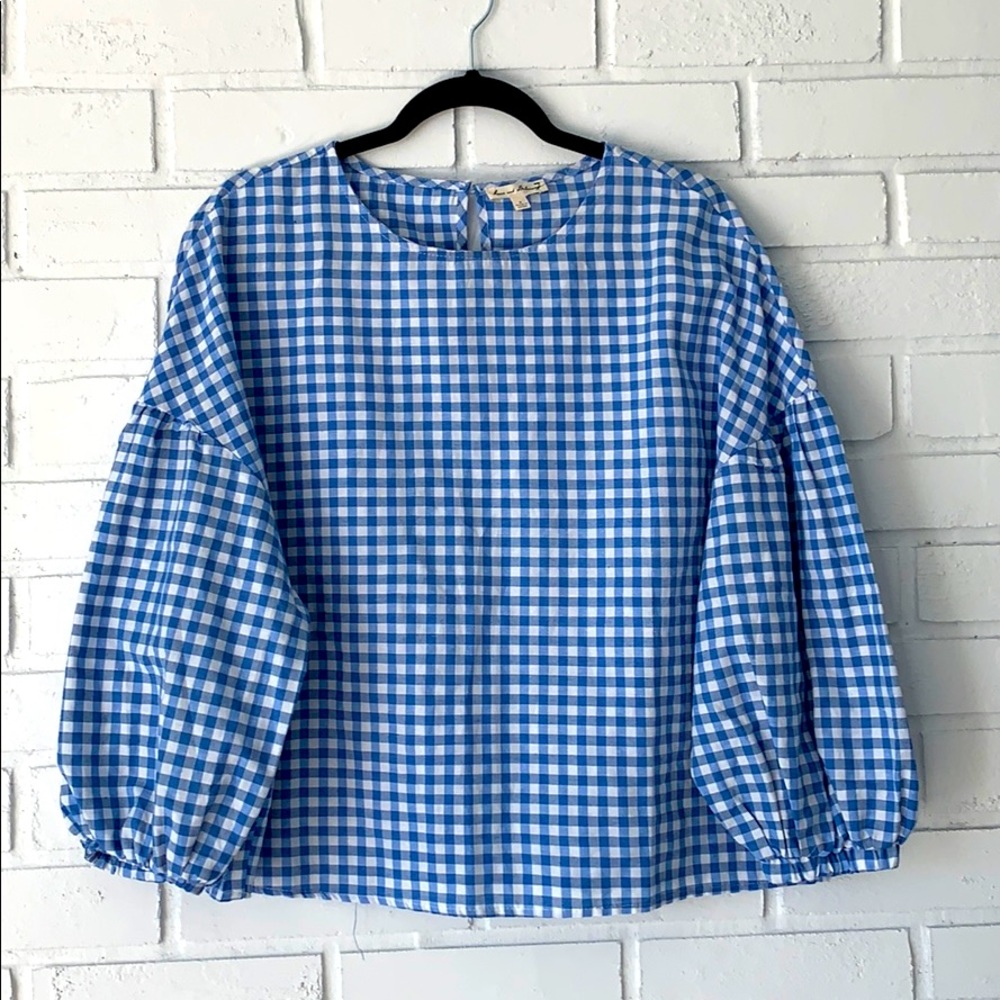 Blue Gingham Top Jane & Delancy